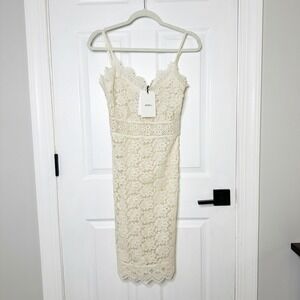 GOEN.J Lace Sheath Crochet Ivory Cream‎ Sheer Size Small/US 4 NWT Cocktail